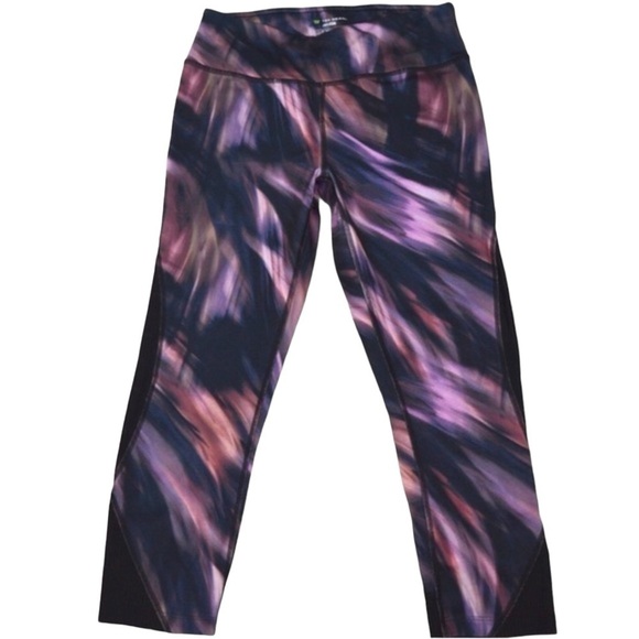 Tek Gear Watercolor Print Drytek Workout Capris, Mesh Insets, Small - Picture 1 of 7